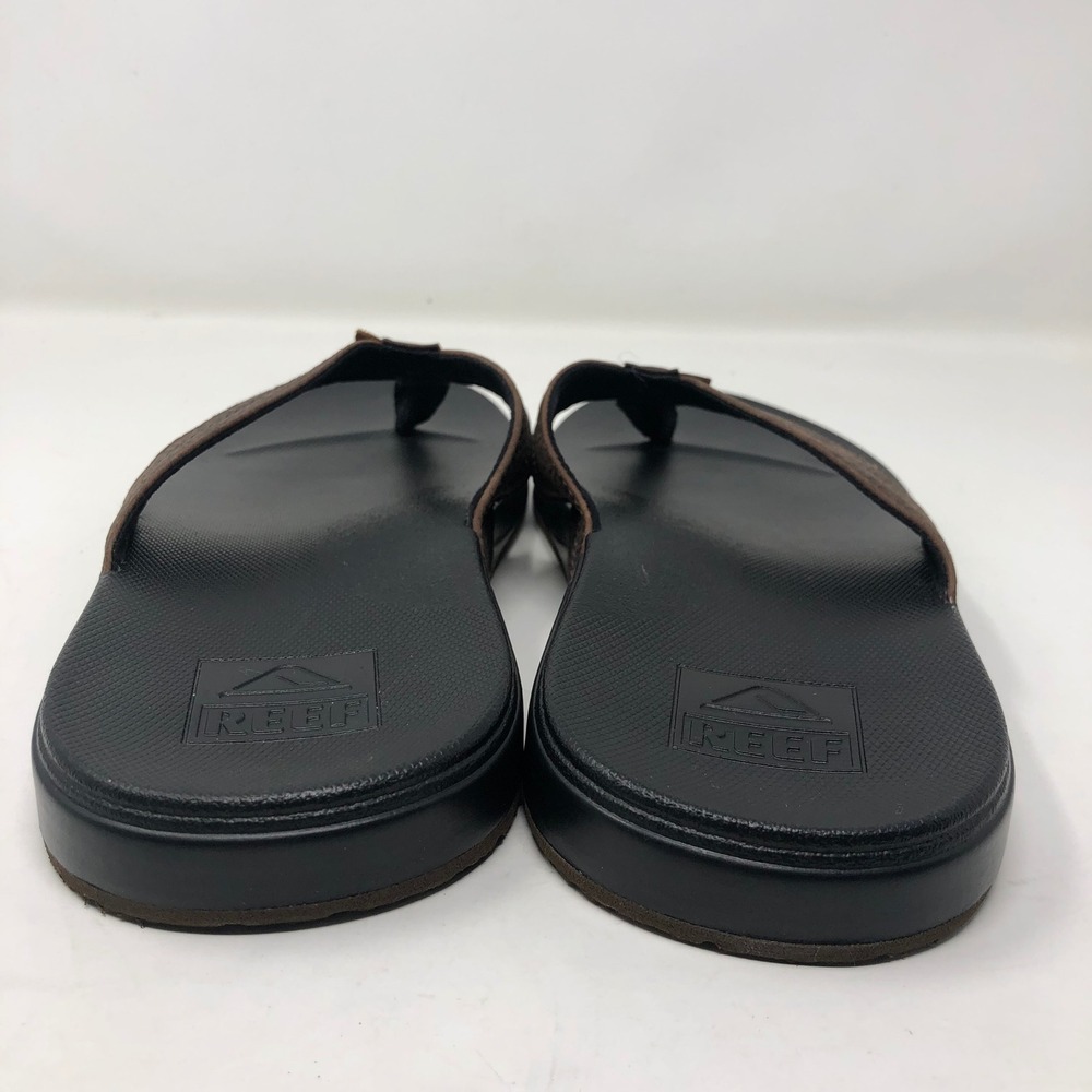 Reef Cushion Phantom LE Flip Flops Mens Size 8 Brown Black Leather Thong Sandals - Picture 5 of 10